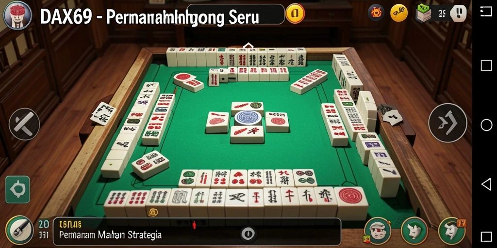 Tampilan gameplay DAX69 menunjukkan momen seru bermain Mahjong.