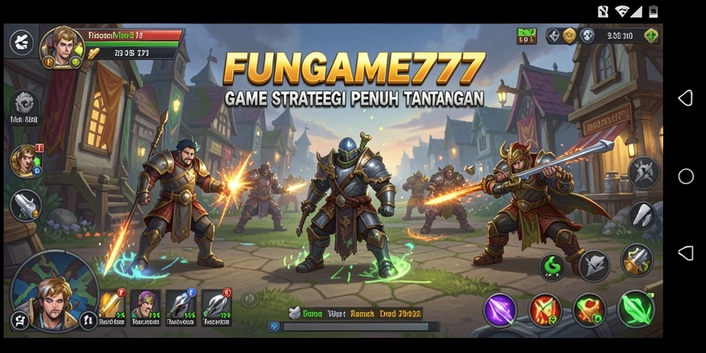 Tangkapan layar gameplay FUNGAME777 menampilkan aksi strategi yang mendebarkan.