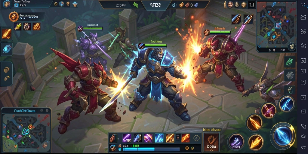 Tampilan seru gameplay <strong>ID6788</strong> di arena pertempuran MOBA.