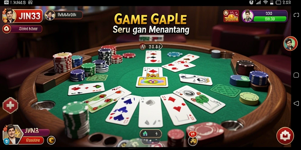 Tampilan gameplay JIN33 yang menarik dengan suasana Gaple.