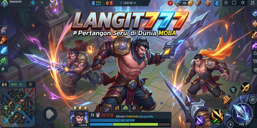 Tangkapan layar menunjukkan pertarungan epik dalam LANGIT777.