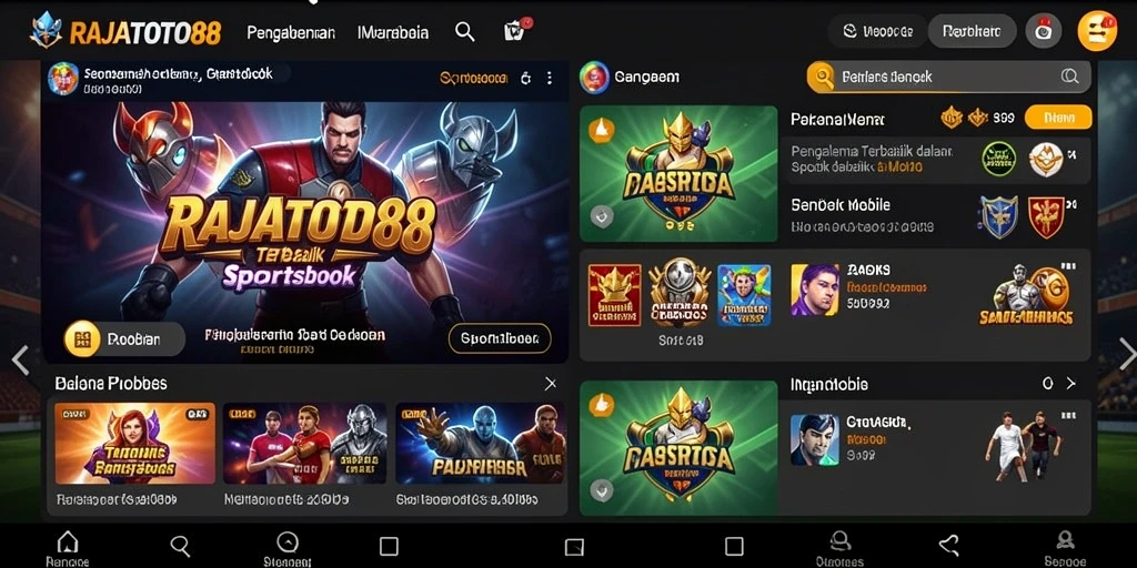 Tampilan gameplay menarik dalam aplikasi Sportsbook RAJATOTO88.