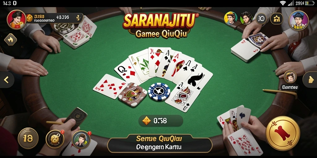 Tampilan gameplay seru QiuQiu di SARANAJITU.