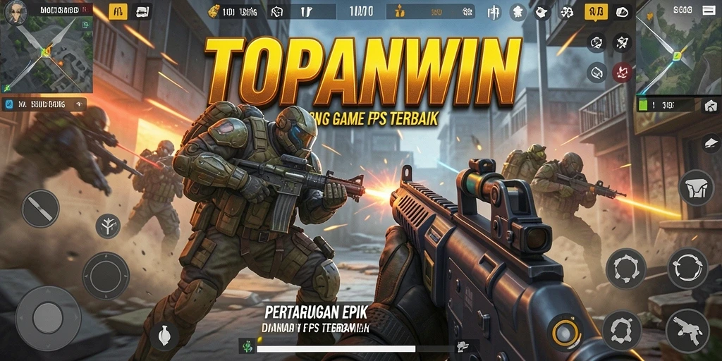 Tampilan gameplay seru dari TOPANWIN dengan aksi tembak-menembak yang intens.